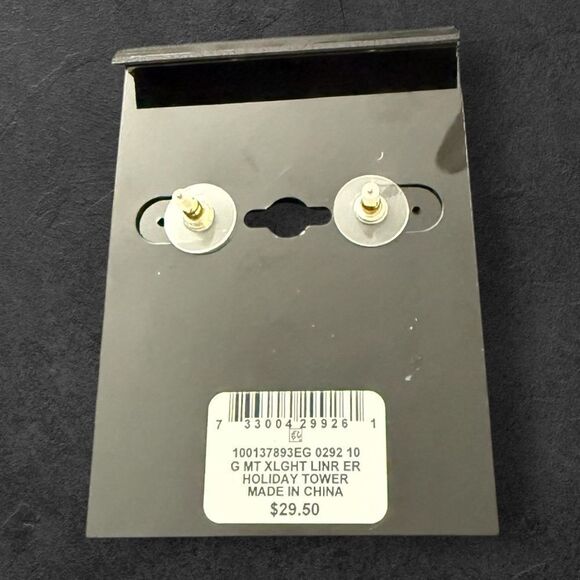 INC International Concepts Gold-Tone Multicolor Holiday Lights Linear Earrings - Picture 3 of 4